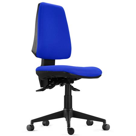 DEMO# Sedia Ergonomica INDIANA BASE, Schienale Regolabile, Tessuto Ignifugo, Blu