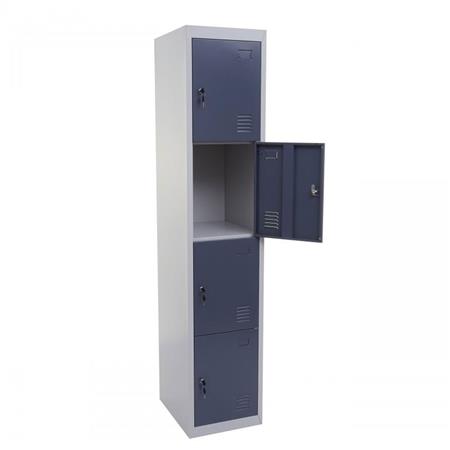 Armadietto casellario HILDUR, cm 180x38x45, in Acciaio, Grigio Scuro