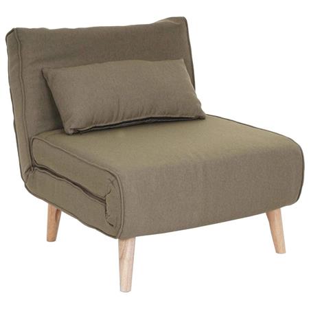 Poltrona PRETTY, Trasformabile in Letto, Spessa Imbottitura, in Tessuto Verde
