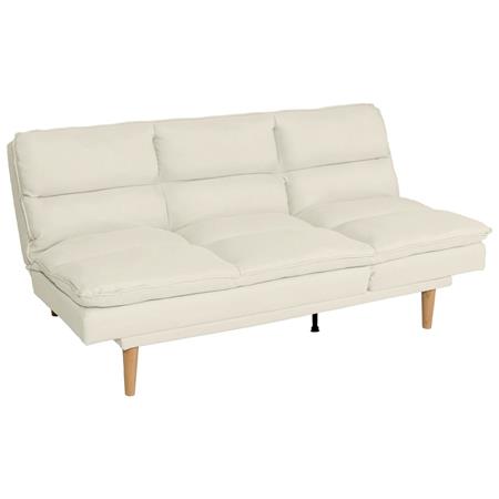Divano 3 posti MENDIX, Trasformabile in Letto, Pratico e Versatile, in Tessuto Crema