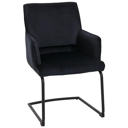 Sedia Ospiti NICHOLS, Design Moderno, Struttura in Metallo, in Tessuto Antracite