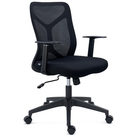 DEMO# Sedia Ergonomica GINGER, Confortevole e Versatile, Design Moderno, Rete e Tessuto, Nero