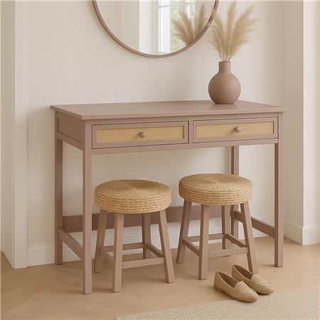 Scrivania ORBIT, 2 Comodi Cassetti, Design Moderno, 110x60cm, in Legno color Tortora
