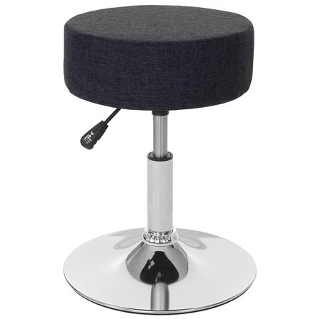 Sgabello DANKO, Girevole a 360º, Sedile Imbottito, in Tessuto colore Grigio Scuro