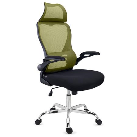 Sedia Operativa CORFÙ, Poggiatesta, Ergonomica, Braccioli Abbattibili, Comoda e Versatile, Verde
