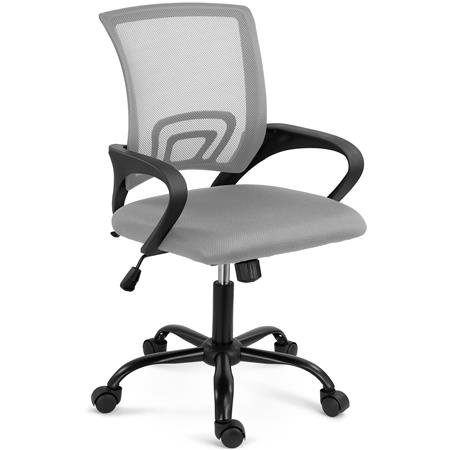 Sedia da Ufficio SEUL BLACK, Pratica e Versatile, Ampio Sedile Imbottito, Grigio
