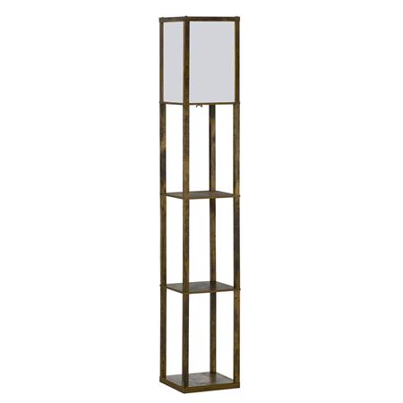 Lampada per Ufficio TALIA, con 3 Mensole Integrate, in Legno, colore Marrone