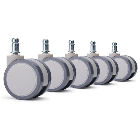 5x Ruote per Sedie da Ufficio EVOX 11x60mm, Stile Minimalista, Grigio