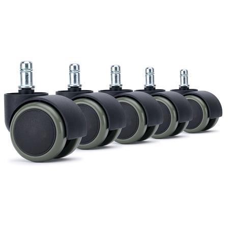 5x Ruote per Sedie da Ufficio VELO 11x50mm, Eleganza e Fluidità, Grigio