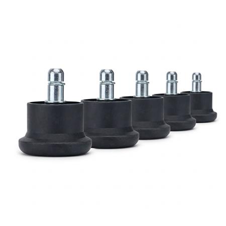 5x Piedini per Sedie Ufficio PAD 10, Perno da 11mm, Antiscivolo, Design Compatto