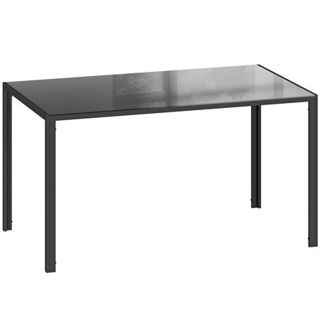 Tavolo per Sala Riunioni MAPUTO, 140x80x75 cm, Vetro Temperato Nero