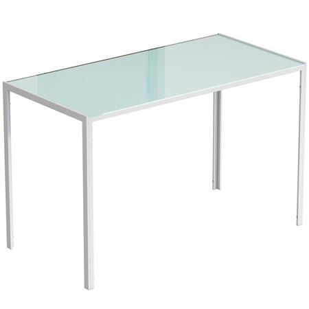 Tavolo per Sala Riunioni MAPUTO, 120x60x75 cm, Vetro Temperato Bianco