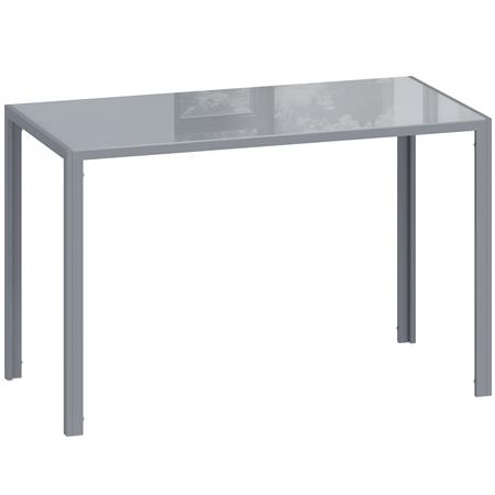 Tavolo per Sala Riunioni MAPUTO, 120x60x75 cm, Vetro Temperato Grigio