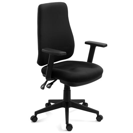 Sedia da Ufficio Ergonomica FOCUS, Massimo Comfort, in Tessuto Nero