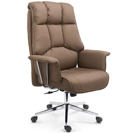 Poltrona da ufficio PRESIDENT, Design Esclusivo, Elegante e Raffinata, in Stoffa Marrone