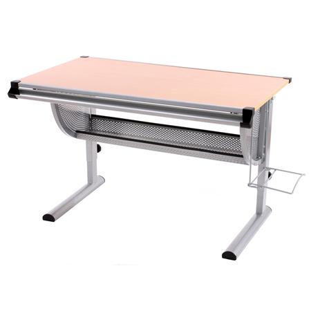 Banco per bambini BELIA, completamente regolabile, dai 4 anni in su, cm 117 x 68, in color faggio e grigio