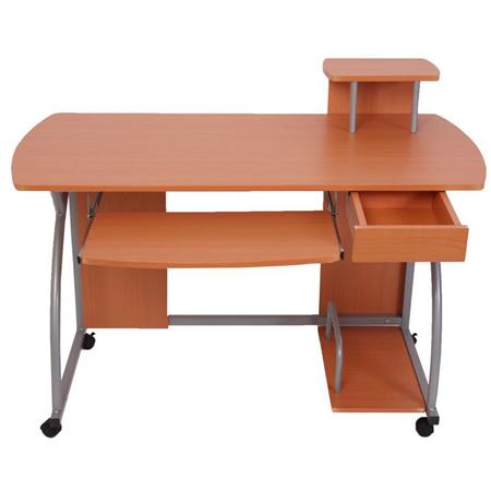 Scrivania per Computer OHIO PRO II, Ripiano estraibile tastiera, Supporto PC, misure cm 115x55, colore Faggio