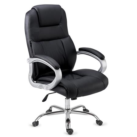 Poltrona da ufficio BOSTON, Confortevole, Fino a 150kg, Acciaio, Nero