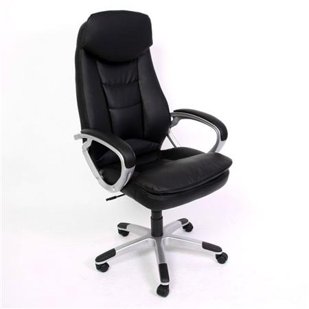 Poltrona Gaming ROBINSON, Schienale Extra Alto, Pelle color Nero