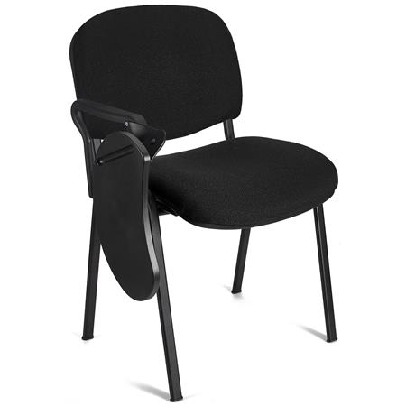 Sedia Conferenze MOBY con SCRITTOIO ribaltabile, Nero con gambe Nere