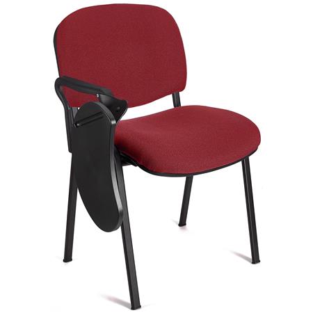 Sedia Conferenze MOBY con SCRITTOIO ribaltabile, Prezzo imbattibile, colore Bordeaux con gambe Nere
