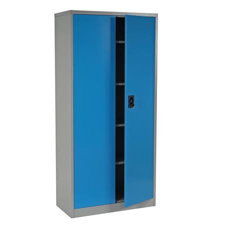 Armadio metallico OLSEN 2 ANTE, cm 180x85x40, in Acciaio, colore Blu