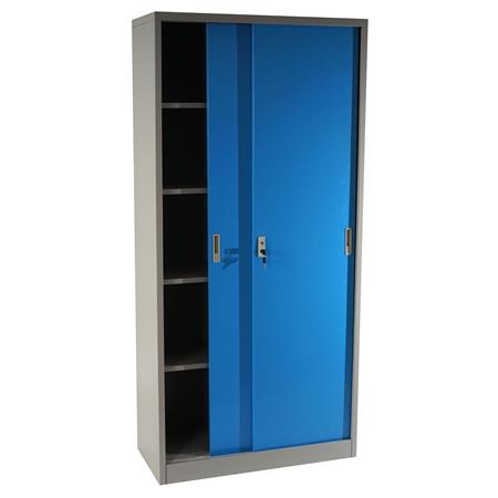 Armadio metallico OLSEN ANTE SCORREVOLI, 180x85x40cm, in Acciaio Blu
