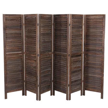 Paravento in Legno LEO, cm 170x276x2, Stile vintage, colore Marrone