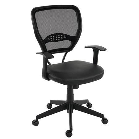 Sedia Ufficio XXL TENOYA BASE, Braccioli, Schienale in rete, Nero