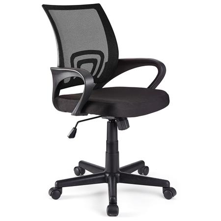 Sedia da Ufficio SEUL, Design Elegante, Ampio Sedile Imbottito, Nero