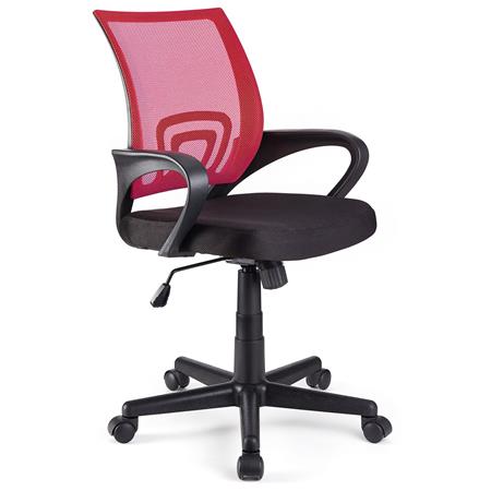 Sedia da Ufficio SEUL, Design Elegante, Ampio Sedile Imbottito, in Rosso