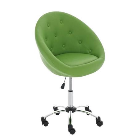 Sedia di design VIENNA, Spessa imbottitura, Struttura in metallo, in Pelle colore Verde