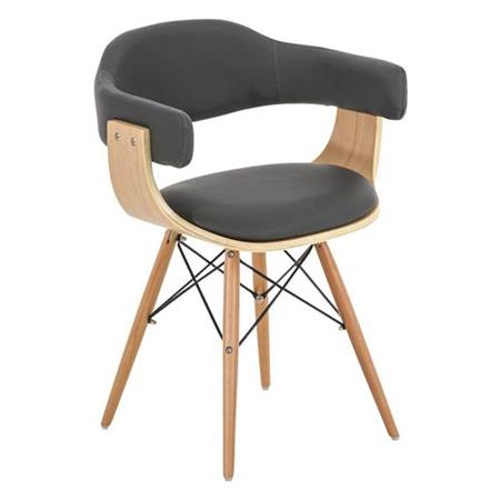 Sedia modello BARRY, Design moderno e attuale, Legno e Pelle, Grigio