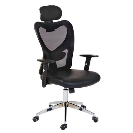 Sedia Ergonomica ZELIA, Sostegno Lombare, Struttura in Metallo, Nero