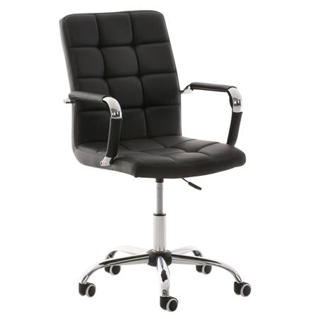 Poltrona ufficio BRISTOL, Telaio e Braccioli in Metallo, Rivestimento in Pelle, in colore Nero