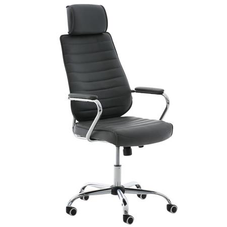 Poltrona Executive modello RENO, telaio in metallo, ampio schienale, rivestimento in Pelle color Grigio