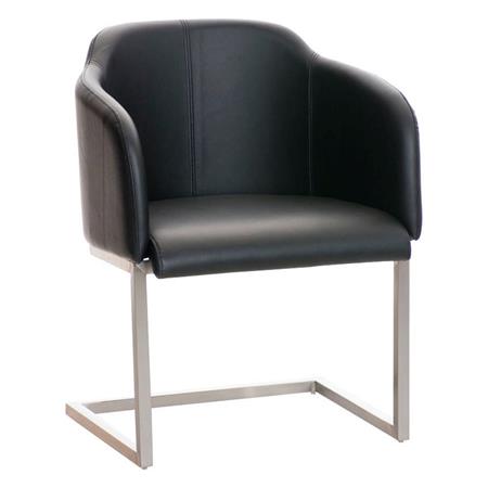 Poltrona di Design TOKIO PELLE, Struttura in Acciaio, Pelle color Nero