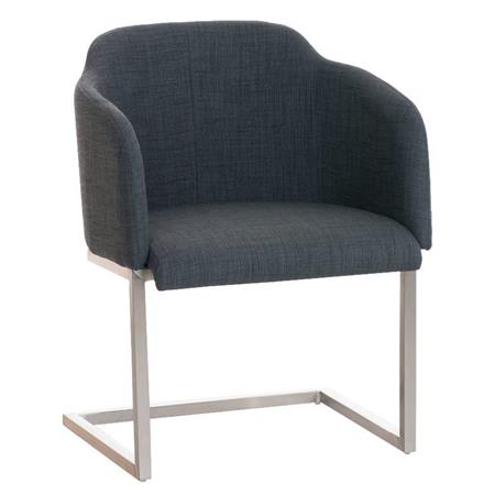 Poltrona di Design TOKIO TESSUTO, in Acciaio, Imbottita, Grigio Scuro