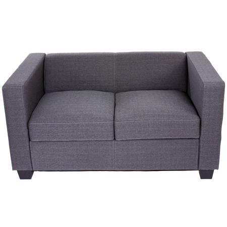 Divano a 2 posti BASILIO, Design Elegante, Grande Comfort, in Tessuto colore Grigio
