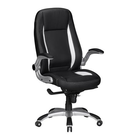 Sedia Gaming per PC modello MONTREAL, Design sportivo, Rivestimento in pelle, Omologata 8h uso, colore Nero