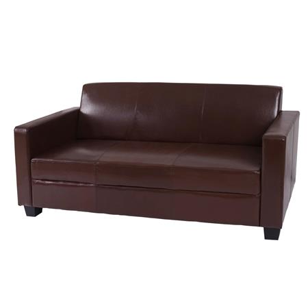Divano a 3 posti COUCH, Design elegante, Grande comodità, Rivestito in Vera Pelle Marrone