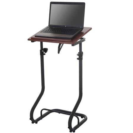 Tavolino / Leggio per Computer Portatile STAND PRO, Altezza regolabile, Ripiano in Legno color Noce