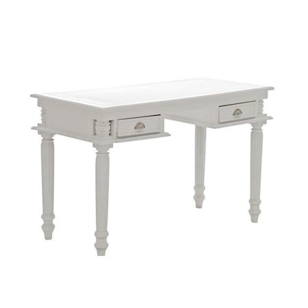 Scrivania LUCAS, Design Classico, 130x82,5x60cm, Legno Bianco