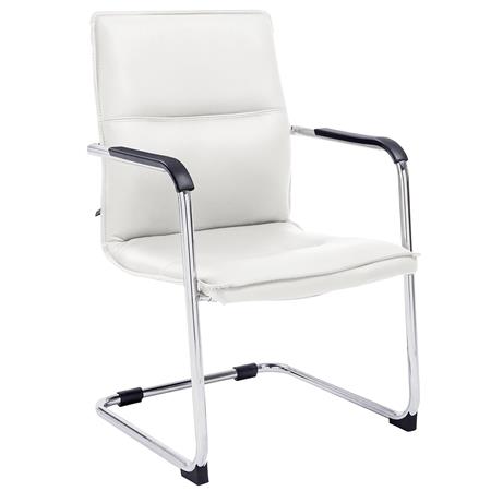 Poltrona Sala d'Attesa GOLIAT, Struttura in metallo, Imbottitura spessa, Design elegante in Pelle colore Bianco