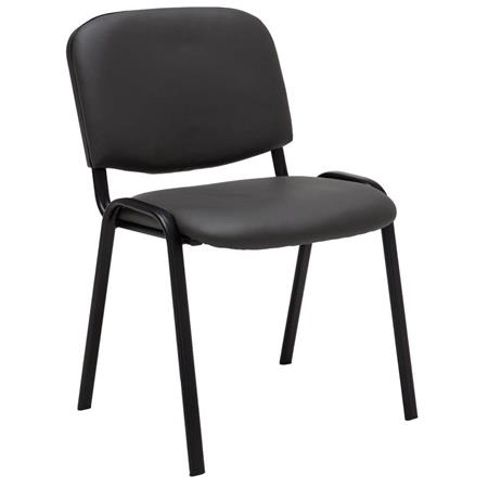 Sedia Conferenze MOBY IN PELLE, Comoda e pratica, Grigio e gambe Nere