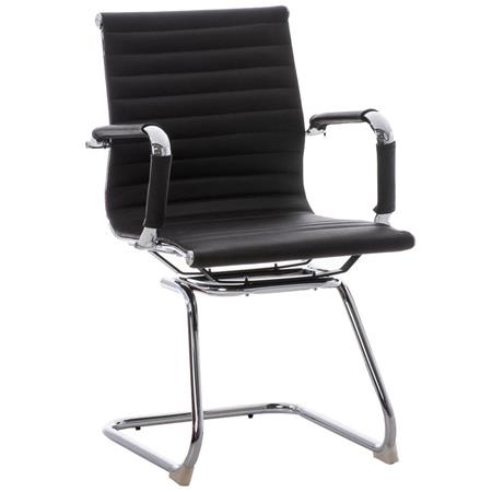 Sedia Sala Attesa e Riunioni CAMERON, Ergonomica, Design di qualità, in Vera Pelle colore Marrone