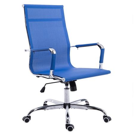 Sedia da Ufficio ITALICA, Struttura in Metallo, Design moderno, in Rete Traspirante, colore Blu