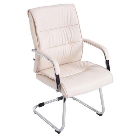 Sedia per Visite / Conferenza HIBERT, Schienale Oscillante, Comoda Imbottitura, in Pelle color Crema
