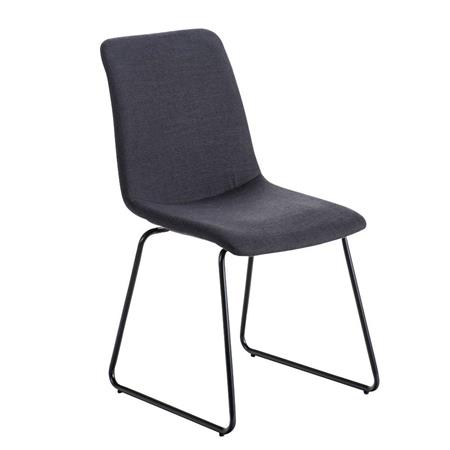 Sedia Visitatori / Riunioni FRANCESCO, Design lineare, Struttura in Metallo, in Tessuto color Grigio Scuro