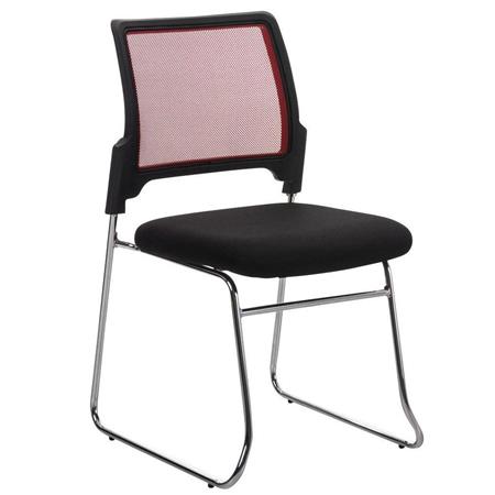 Sedia per Conferenze/Riunioni CRANTON, Struttura in metallo, Sedile imbottito, in Rosso/Nero